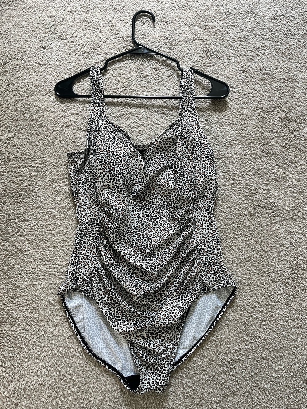 Leopard Print One-Piece Swimsuit for Kids - Black & White